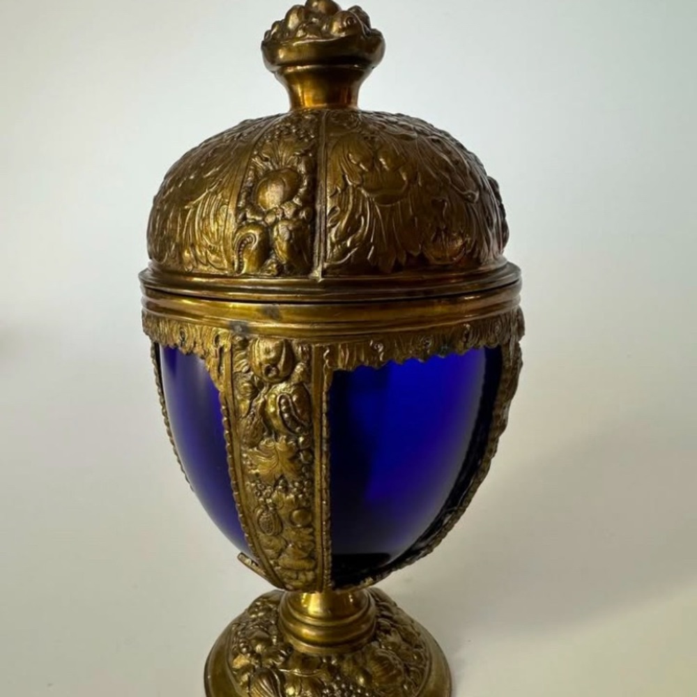Stunning Vtg Jennings Brothers Spelter Chalice Original Near Mint JB2221